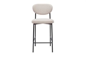 Tabourets de bar fixes en tissu effet velours texturé beige H65 cm (lot de 2) BREKA