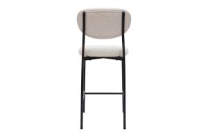 Tabourets de bar fixes en tissu effet velours texturé beige H65 cm (lot de 2) BREKA