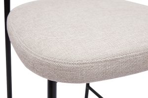 Tabourets de bar fixes en tissu effet velours texturé beige H65 cm (lot de 2) BREKA