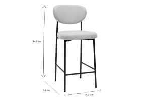 Tabourets de bar fixes en tissu effet velours texturé beige H65 cm (lot de 2) BREKA