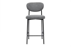 Tabourets de bar fixes en tissu effet velours texturé gris clair H65 cm (lot de 2) BREKA