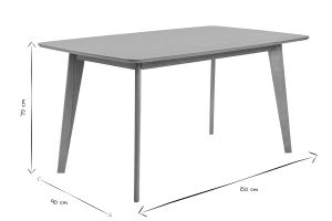 Table à manger rectangulaire scandinave bois clair chêne L150 cm LEENA