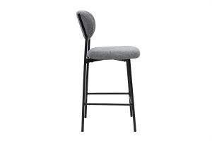 Tabourets de bar fixes en tissu effet velours texturé gris clair H65 cm (lot de 2) BREKA