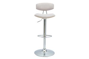 VASCO Tabourets de bar design réglables en tissu effet velours texturé beige et métal ( lot de 2 )