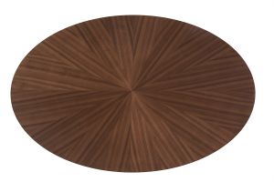 Table basse ovale bois foncé noyer L90 cm DIELLI