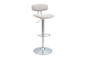 VASCO Tabourets de bar design réglables en tissu effet velours texturé beige et métal ( lot de 2 )