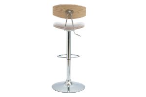 VASCO Tabourets de bar design réglables en tissu effet velours texturé beige et métal ( lot de 2 )