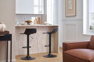 Tabourets de bar réglables design noirs (lot de 2) KELLY