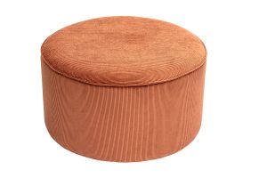 Pouf rond en velours côtelé terre brûlée D70 cm PAUL