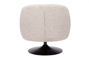 Fauteuil pivotant en tissu effet bouclette beige et métal noir BOWIE