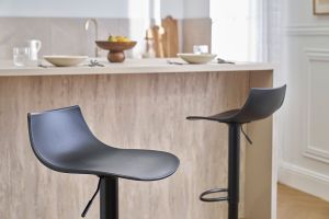 Tabourets de bar réglables design noirs (lot de 2) KELLY