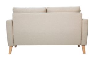 Canapé 2 places en tissu beige et bois clair MUNIK