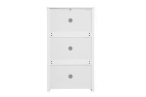 Meuble à chaussures 3 portes finition blanc laqué brillant L68 cm KIRK