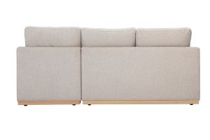 Canapé d'angle droit en tissu effet velours texturé beige 3 places MOSS