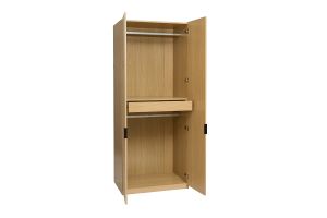 Armoire dressing avec 2 penderies finition bois chêne L90 cm GARENCE