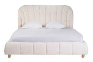 Lit 2 places 160x200 en tissu effet laine bouclée ARIELLE