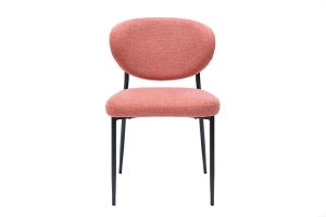 Chaises en tissu effet velours texturé terracotta et métal noir (lot de 2) BREKA