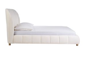 Lit 2 places 160x200 en tissu effet laine bouclée ARIELLE