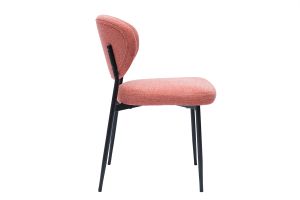 Chaises en tissu effet velours texturé terracotta et métal noir (lot de 2) BREKA