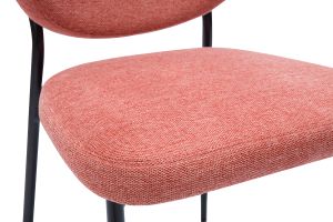 Chaises en tissu effet velours texturé terracotta et métal noir (lot de 2) BREKA