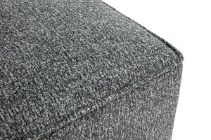 Pouf repose pieds en tissu chiné gris foncé KERRY