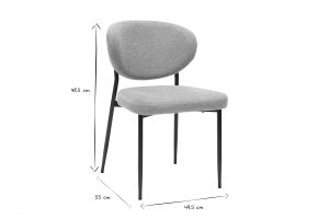 Chaises en tissu effet velours texturé terracotta et métal noir (lot de 2) BREKA