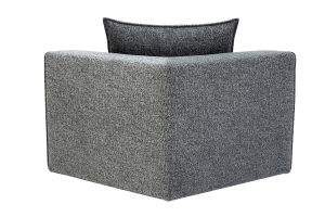 Modulo angolare sinistro per divano in tessuto grigio scuro mélange KERRY