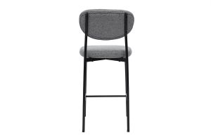 Tabourets de bar fixes en tissu effet velours texturé gris clair H65 cm (lot de 2) BREKA