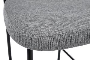 Tabourets de bar fixes en tissu effet velours texturé gris clair H65 cm (lot de 2) BREKA