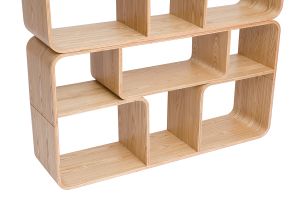 Bibliothèque ouverte multi casiers en bois clair frêne L120 cm WARHOL