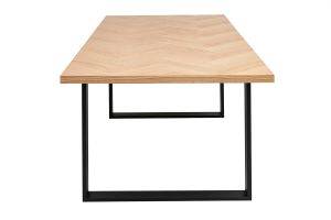 Table à manger rectangulaire finition bois chêne et métal noir L200 cm MAGDA