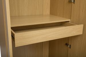Armoire dressing avec 2 penderies finition bois chêne L90 cm GARENCE
