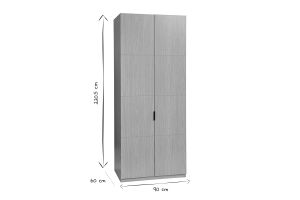 Armoire dressing avec 2 penderies finition bois chêne L90 cm GARENCE
