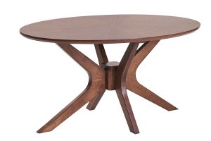 Table basse ovale bois foncé noyer L90 cm DIELLI