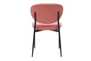 Chaises en tissu effet velours texturé terracotta et métal noir (lot de 2) BREKA