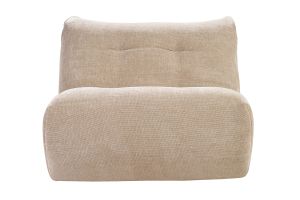 Fauteuil lounge en tissu effet velours texturé taupe BUMPY