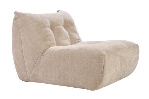 Fauteuil lounge en tissu effet velours texturé taupe BUMPY