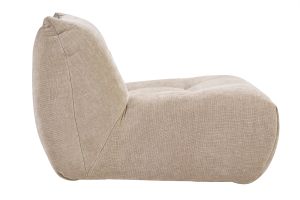 Fauteuil lounge en tissu effet velours texturé taupe BUMPY