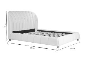 Letto a due piazze 160x200 in tessuto effetto lana ricciolata ARIELLE