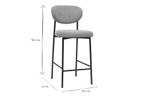 Tabourets de bar fixes en tissu effet velours texturé vert céladon H65 cm (lot de 2) BREKA