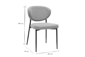 Chaises en tissu effet velours texturé vert céladon et métal noir (lot de 2) BREKA