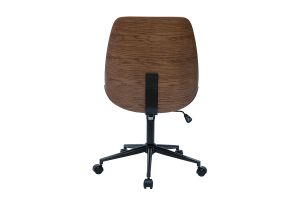 Sedia da ufficio girevole in legno e tessuto effetto velluto beige DOUGLAS
