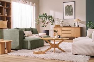 Table basse ovale bois clair chêne L90 cm DIELLI
