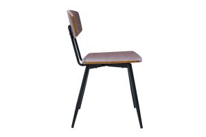 Chaises vintage en bois foncé noyer et métal noir (lot de 2) JOLINE