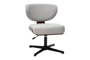 Sedia da ufficio in legno e tessuto effetto velluto grigio HANZ