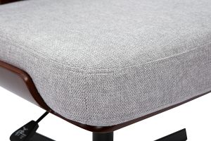 Sedia da ufficio in legno e tessuto effetto velluto grigio HANZ