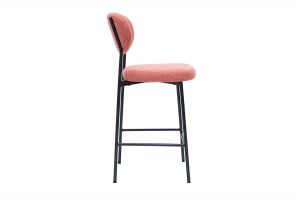 Sgabelli da bar fissi in tessuto effetto velluto testurizzato terracotta H65 cm (set di 2) BREKA
