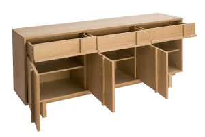 Buffet en bois clair chêne L160 cm ZAO