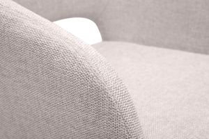Chaise pivotante 360° en tissu effet velours texturé beige et métal noir LAURETTE