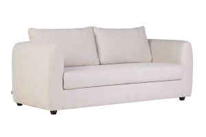 Canapé convertible 3 places en tissu effet velours beige HARLO